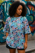 Women's Psychedelic Moon Acid & Punk Oversized T-shirt