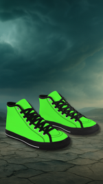 Men's Neon Green Solid High Top Shoes
