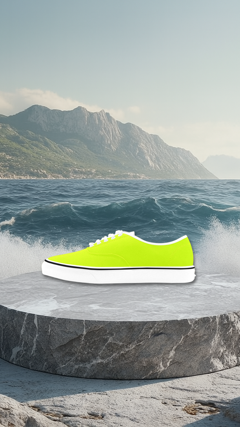 Women's Fluorescent Yellows Solid Low Top Shoes
