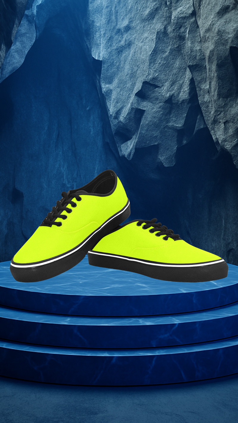 Men's Fluorescent Yellows Solid Low Top Shoes