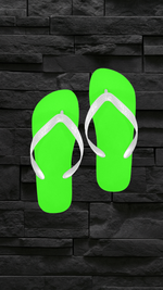 Men's Neon Green Solid Flip Flops