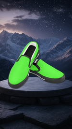 Men's Neon Green Solid Slip-on Shoes
