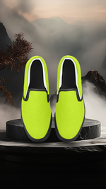 Men's Florescent Yellow Solid Slip-on Shoes