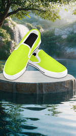 Women's Fluorescent Yellow Solid Slip-on Shoes