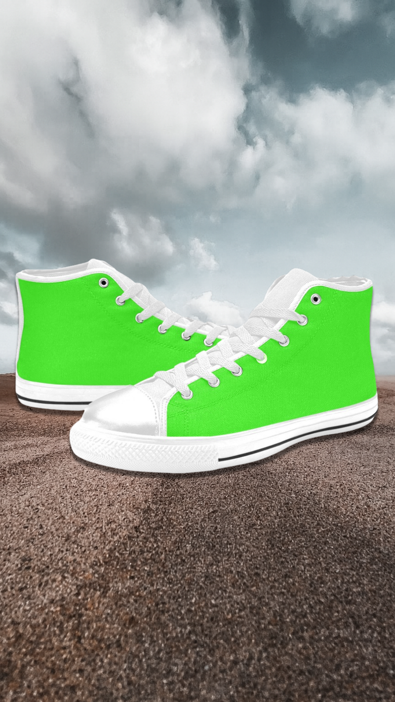 Men's Neon Greens Solid High Top Shoes