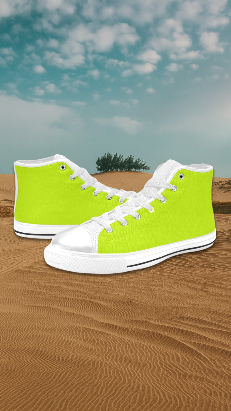 Men's Florescent Yellows Solid High Top Shoes