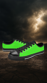 Men's Neon Green Solid Low Top Shoes