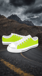 Men's Fluorescent Yellow Solid Low Top Shoes