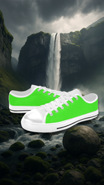 Men's Neon Green Solid Low Top Shoes