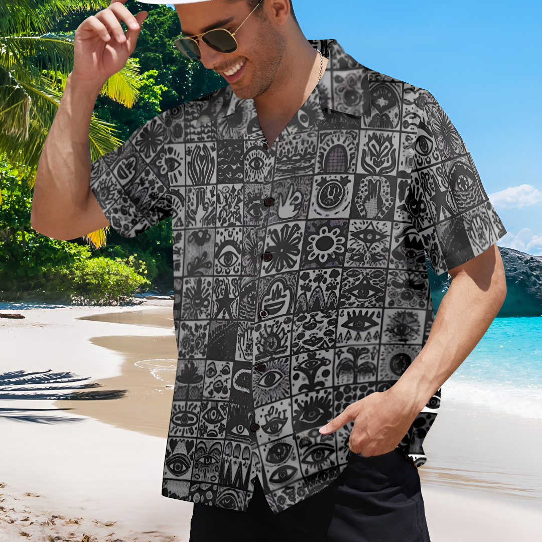 Men's Mystic Eye Abstract Half Sleeve Shirt