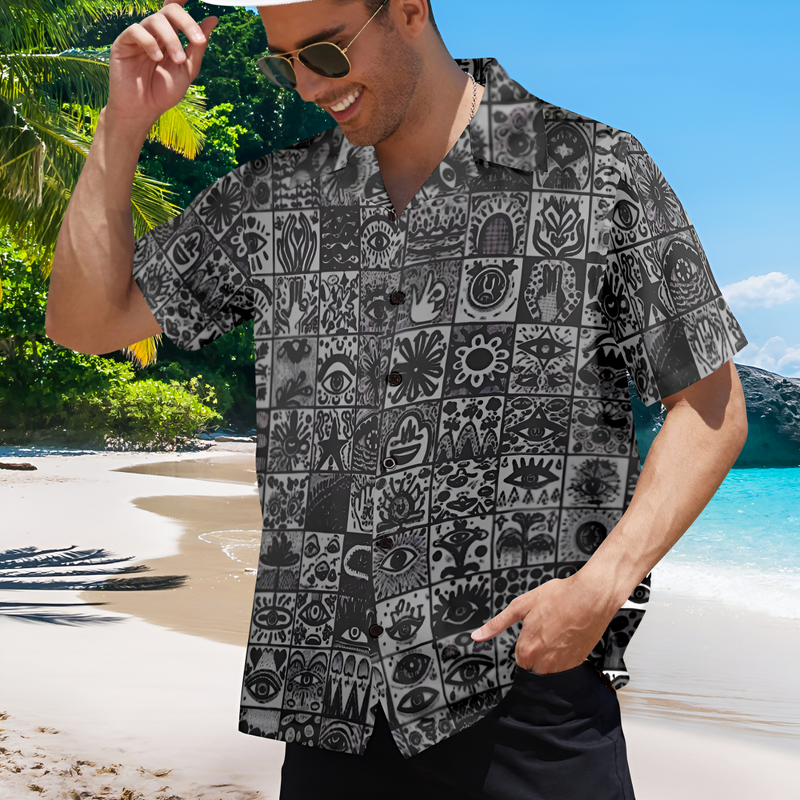 Men's Mystic Eye Abstract Half Sleeve Shirt