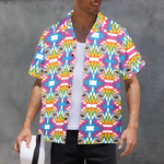 Men's Psychedelic Spiral Abstract Half Sleeve Shirt