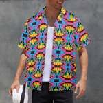 Men's Psychedelic Spiral Abstract Half Sleeve Shirt