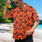 Men's Flaming Vortex Abstract Half Sleeve Shirt