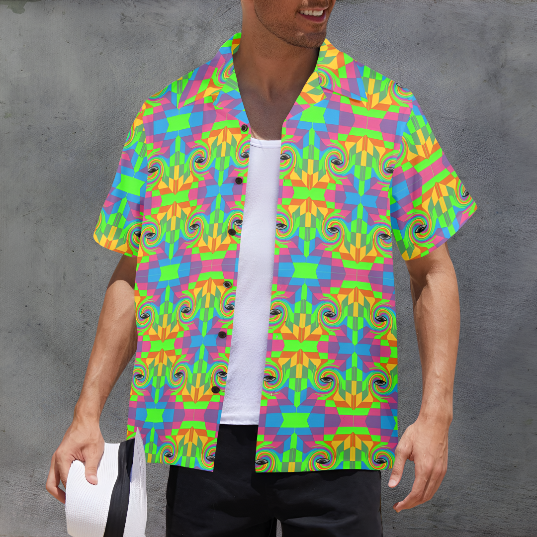 Men's Psychedelic Third Eye Trip Abstract Half Sleeve Shirt