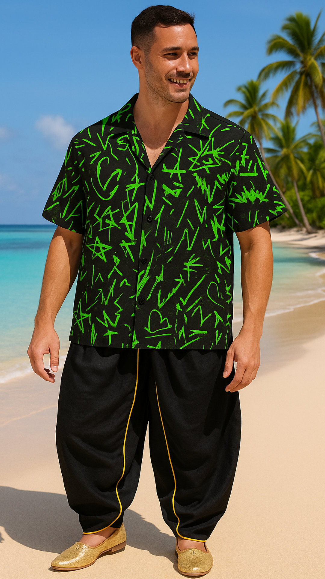 Men's Equations Abstract Half Sleeve Shirt