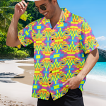 Men's Psychedelic Spiral Abstract Half Sleeve Shirt