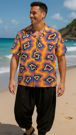 Men's Horror Swirl Abstract Half Sleeve Shirt