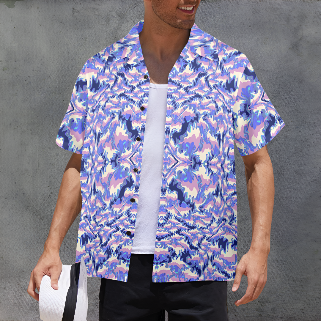 Men's Cosmic Tide Abstract Half Sleeve Shirt