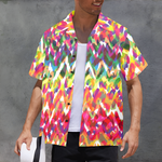 Men's ZigZag Rainbow Abstract Half Sleeve Shirt