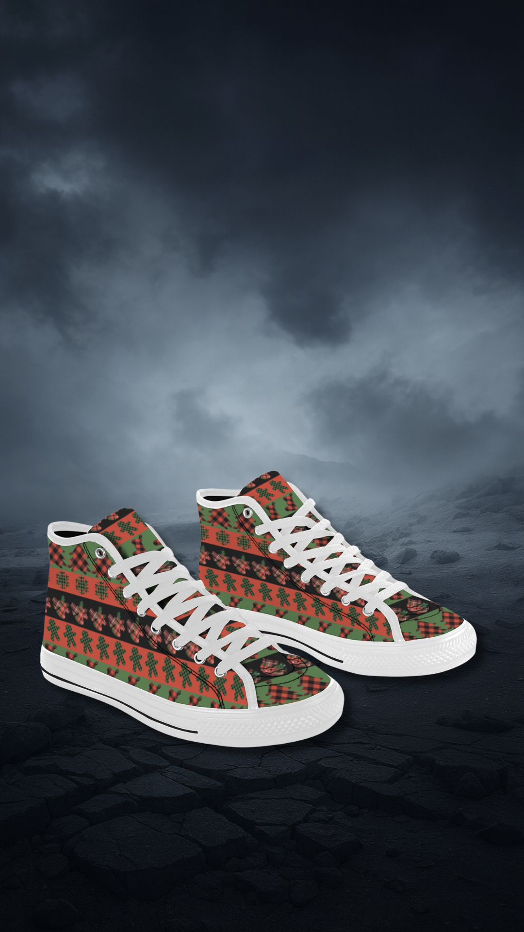 Women's Christmas Stripped Abstract High Top Shoes