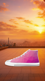 Women's Pink Hue Prism Abstract High Top Shoes