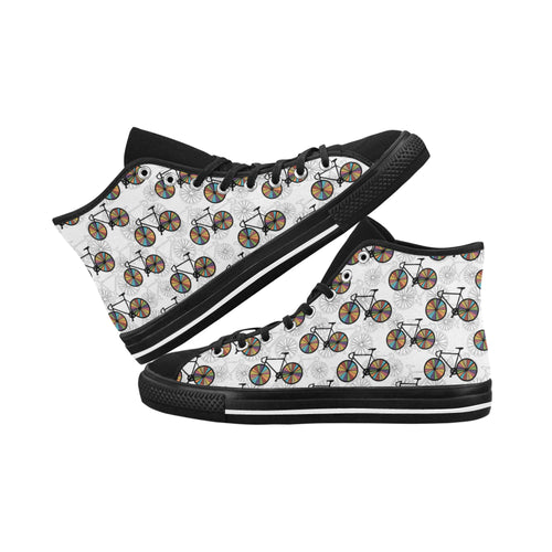 Men's Bicycle Pattern Abstract High Top Shoes