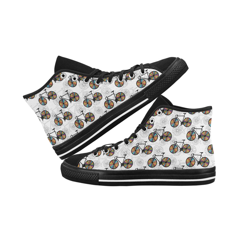 Men's Bicycle Pattern Abstract High Top Shoes