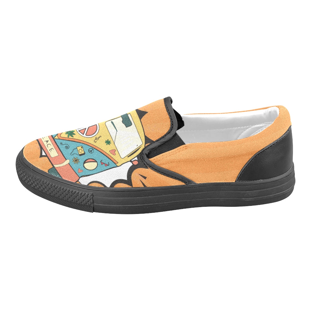 Men's Hippie Peace Van Abstract Slip-on Shoes