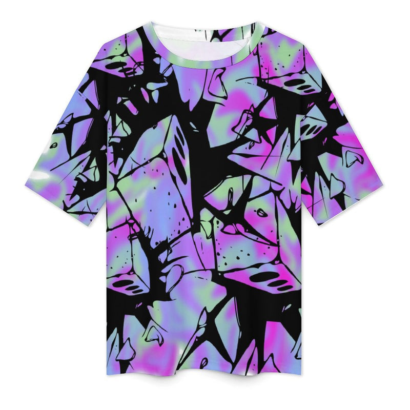 Women's Psychedelic Synthwave Acid & Punk Oversized T-shirt