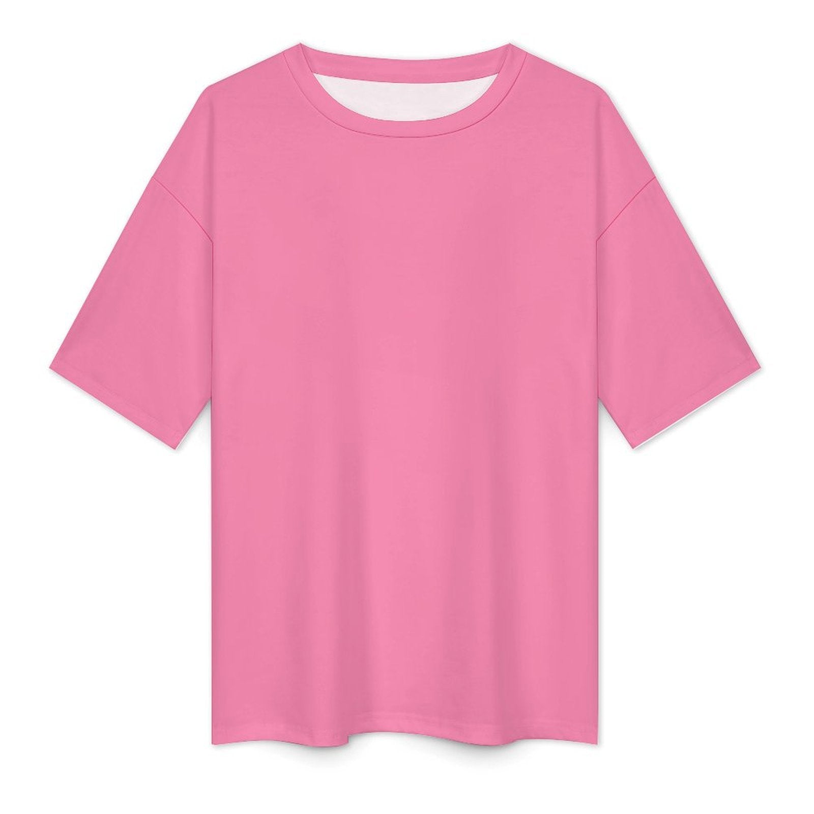 Men's Light Thulian Pink Solid Oversized T-shirt