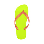 Women's Flurosent Yellow Solid Flip Flops