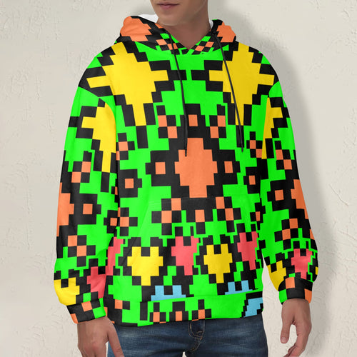 Men's Trippy Abstract Pattern Art Acid & Punk Flannel Hoodie
