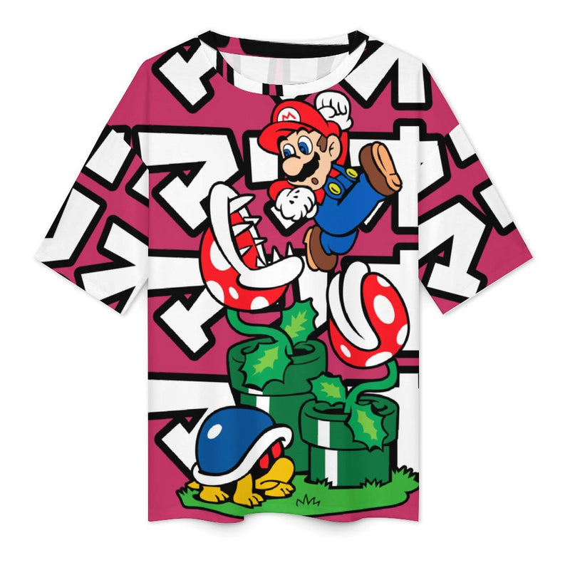 Women's Super Mario Anime Oversized T-shirt