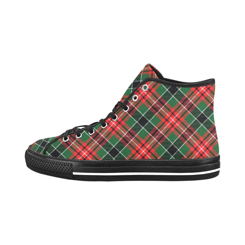 Men's Congested Tartan Blaze Abstract High Top Shoes