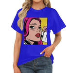 Women's Anime Lady Abstract Classic Fit T-shirt