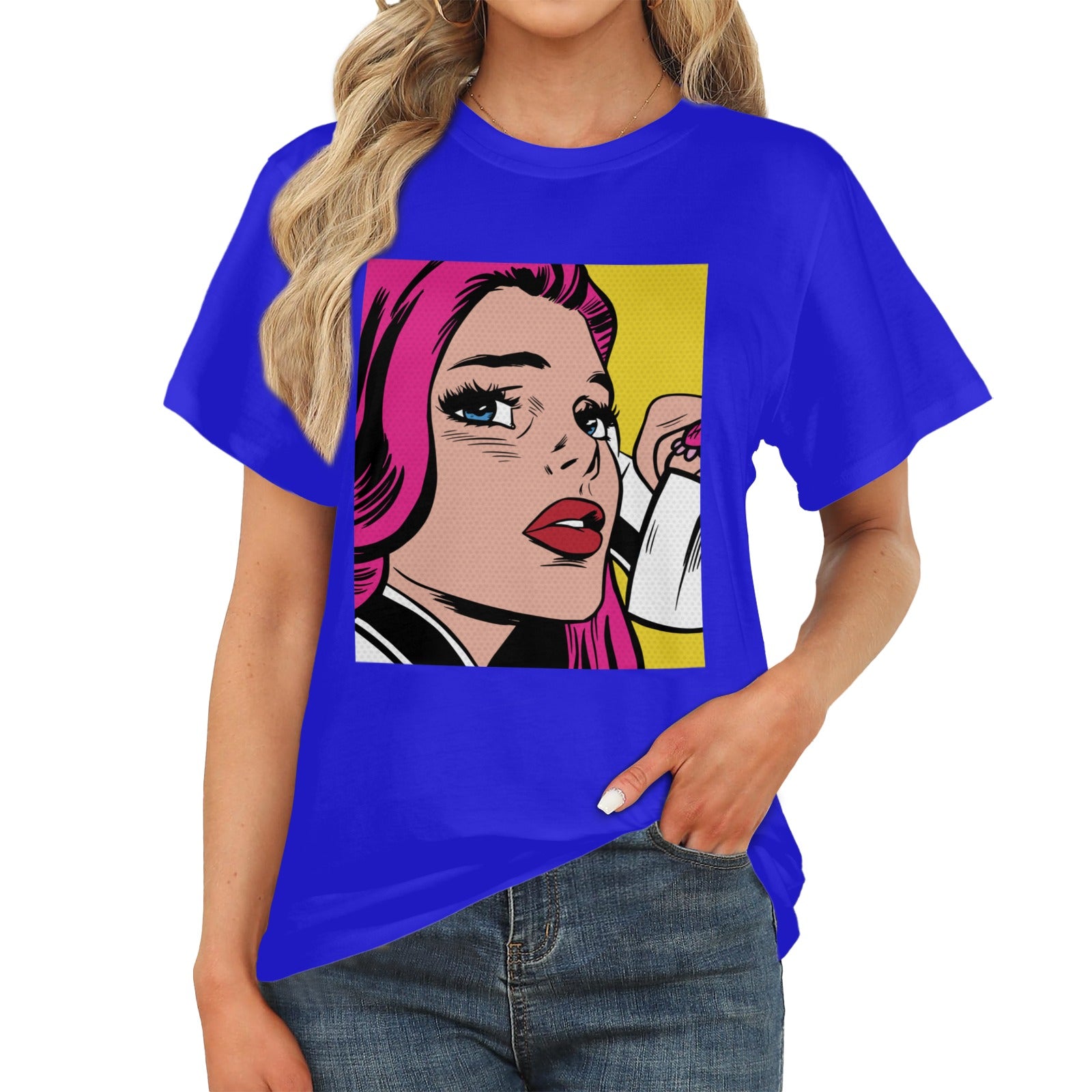 Women's Anime Lady Abstract Classic Fit T-shirt