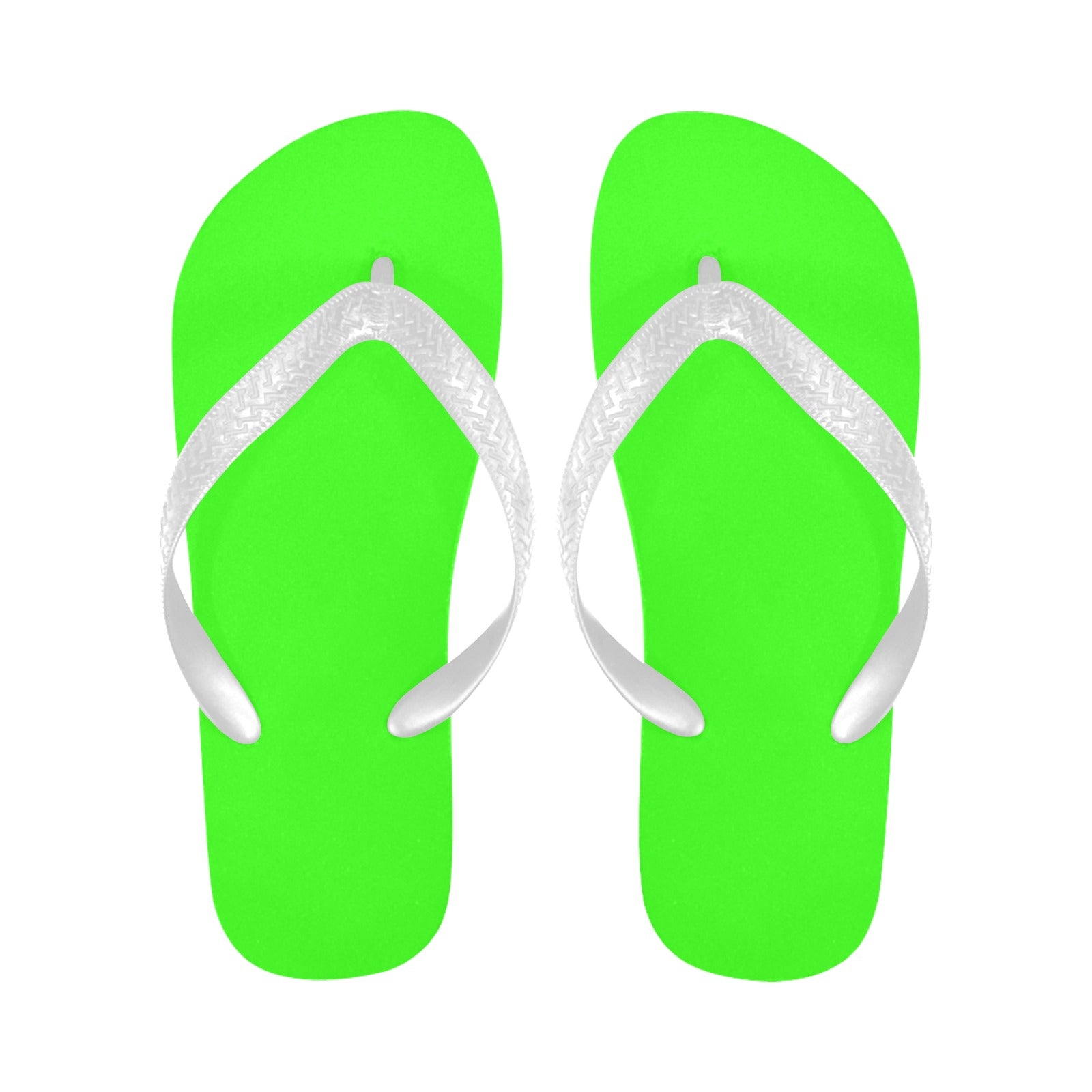 Men's Neon Green Solid Flip Flops