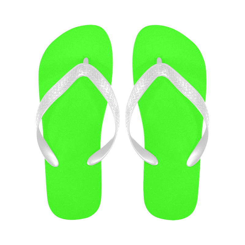Men's Neon Green Solid Flip Flops