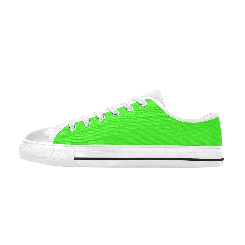 Men's Neon Green Solid Low Top Shoes
