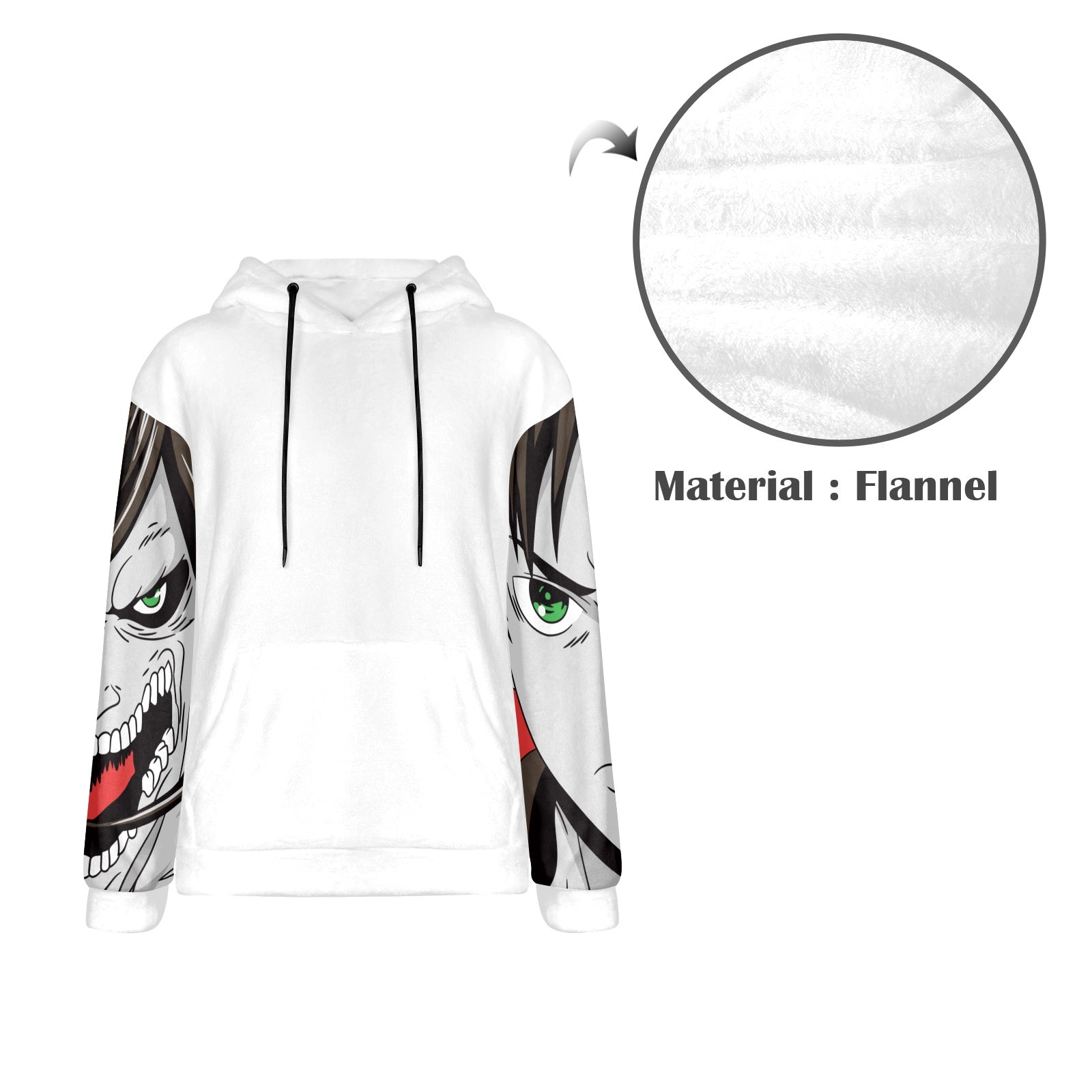 Men's Attack on Titan Anime Flannel Hoodie