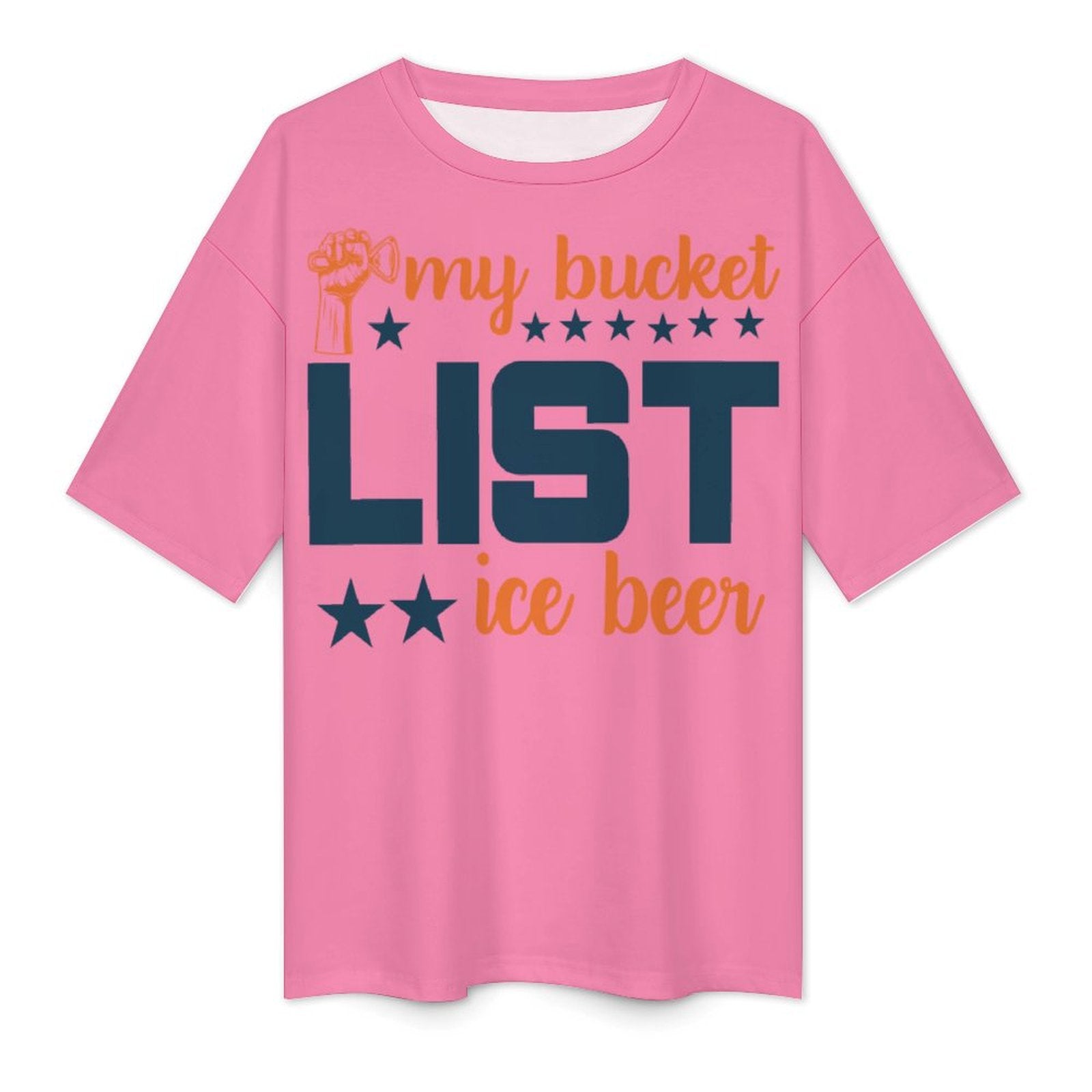 Men's My Bucket List Typography Oversized T-shirt