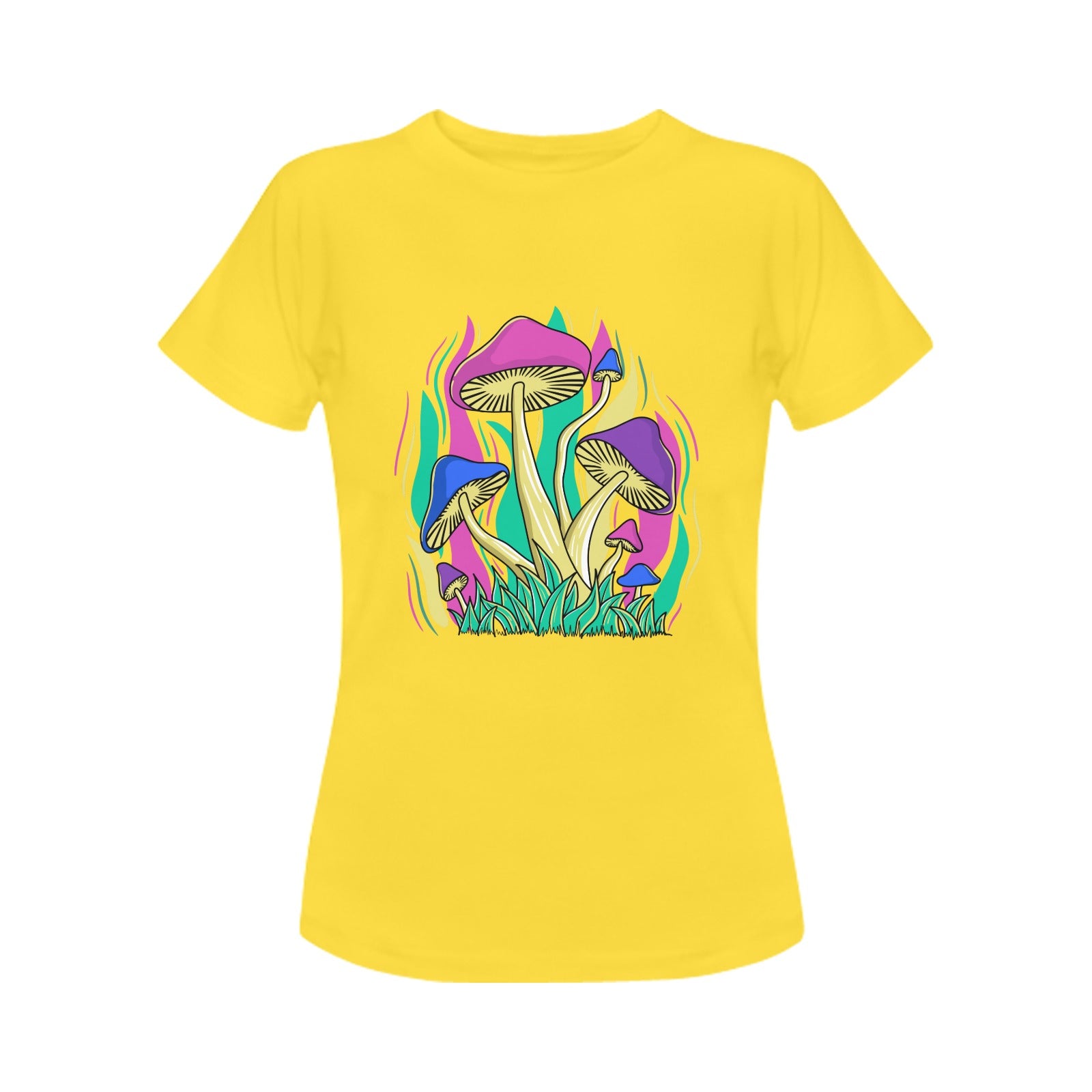 Women's Funky Mushroom Colony Acid & Punk Classic Fit T-shirt