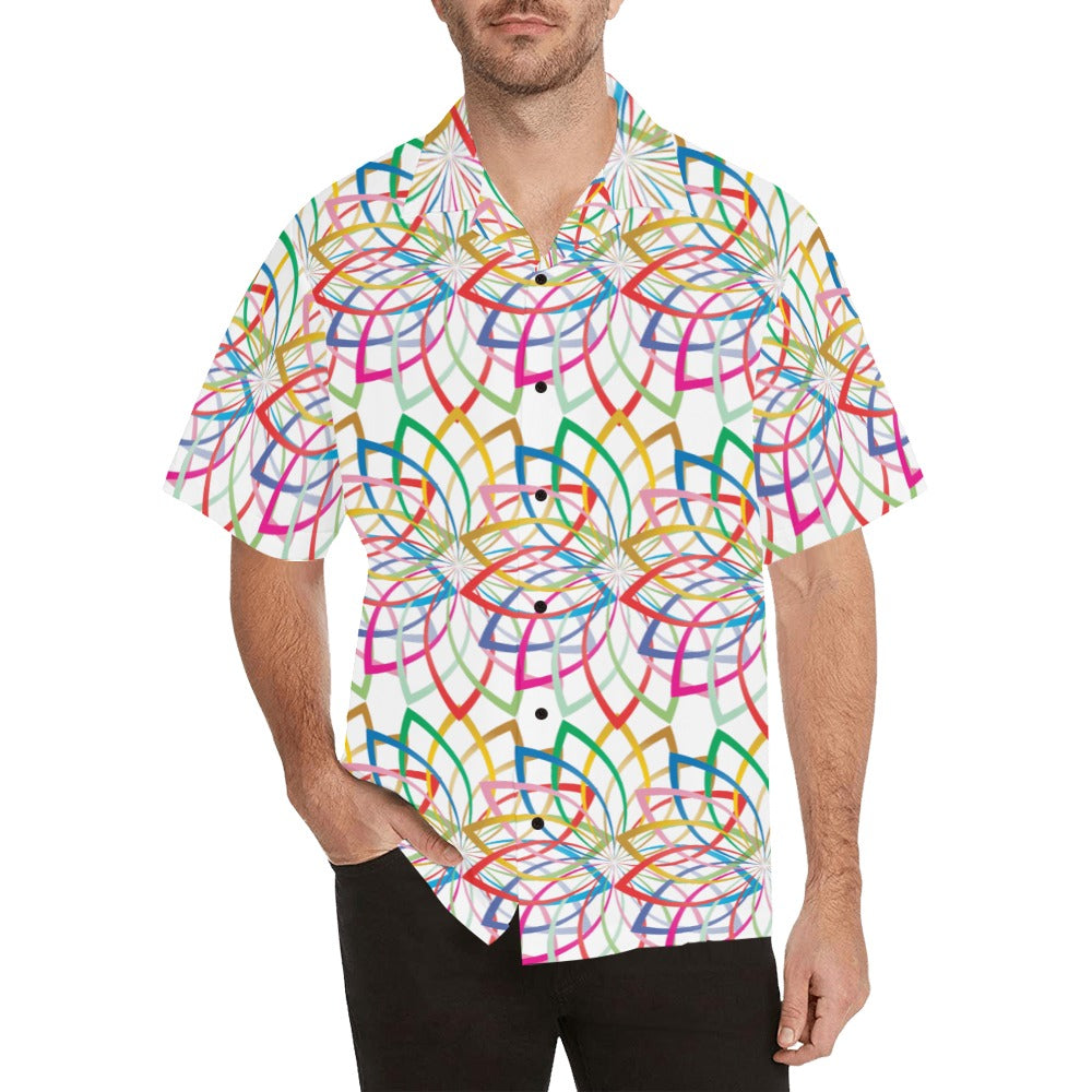 Men's Colorful Spiralla Abstract Half Sleeve Shirt