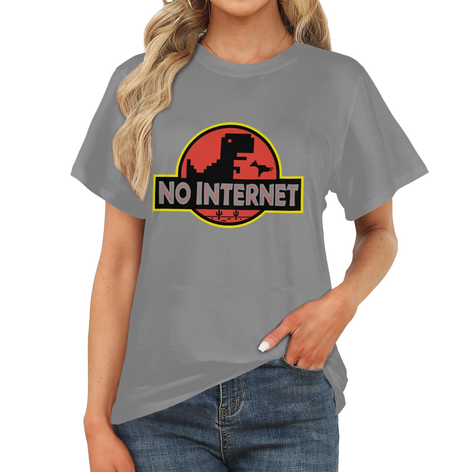 Women's No Internet Abstract Classic Fit T-shirt