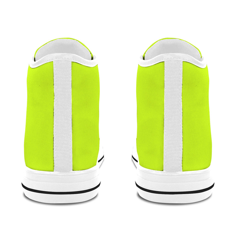 Men's Fluorescent Yellow Solid High Top Shoes