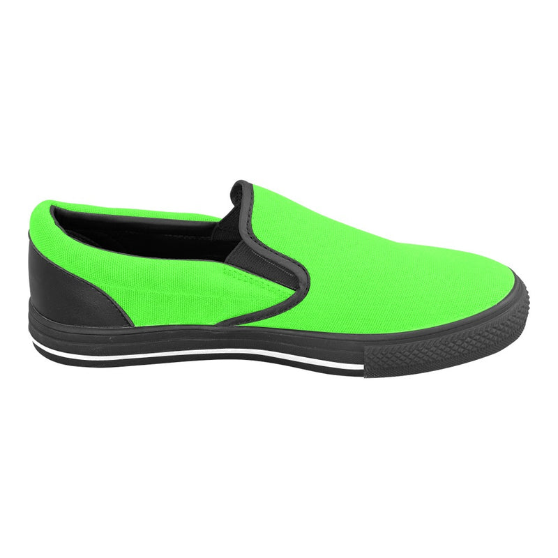 Women's Neon Green Solid Slip-on Shoes