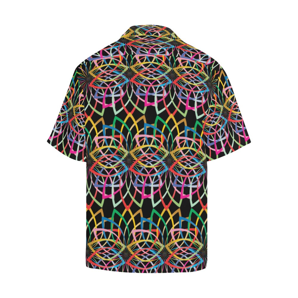 Men's Colorful Spiralla Abstract Half Sleeve Shirt