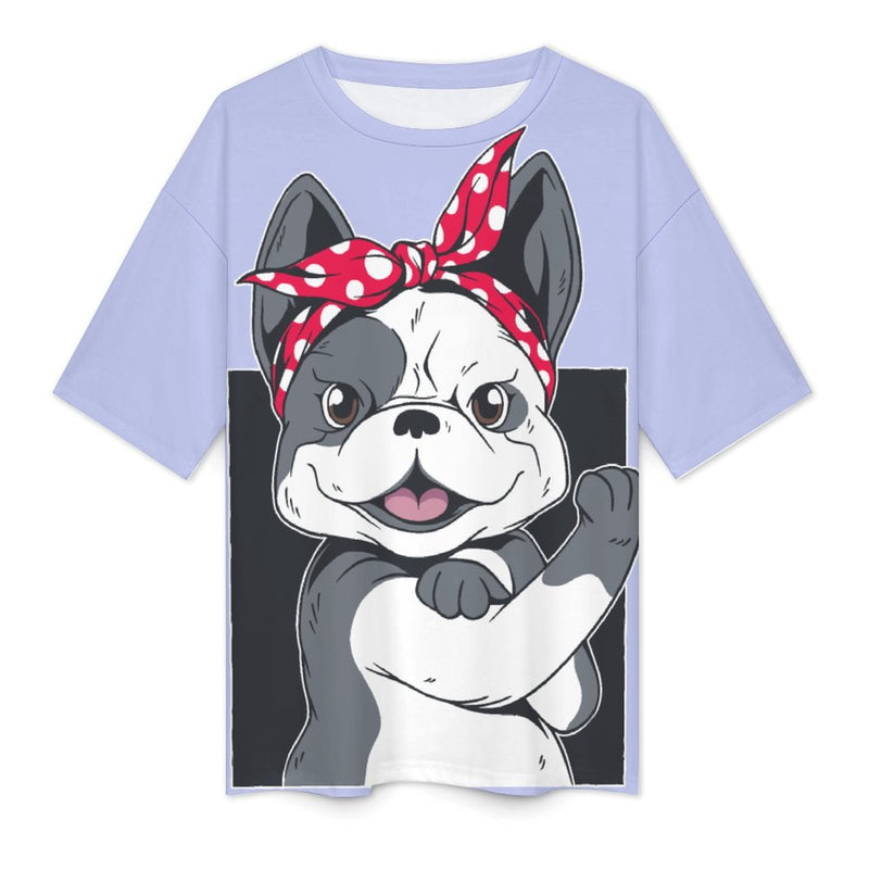 Women's Puppy Power Abstract Oversized T-shirt