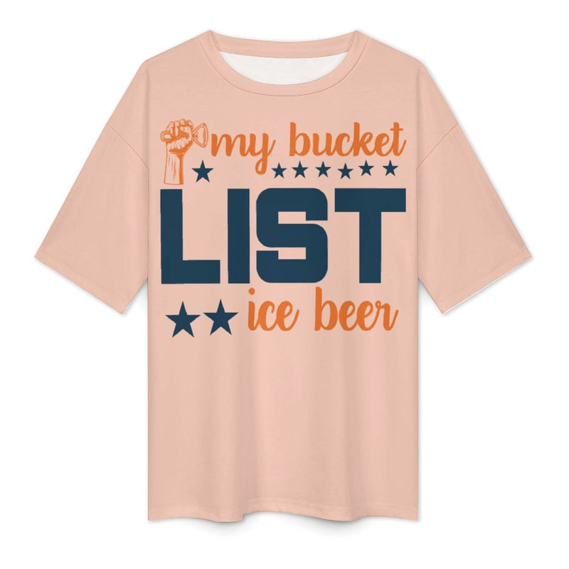 Men's My Bucket List Typography Oversized T-shirt